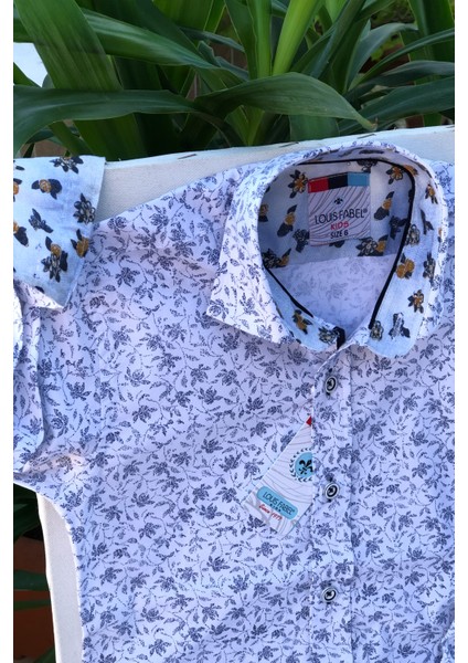 Yeni Sezon Lacivert Yapraklı Uzun Kol Çocuk Gömlek fiyatları