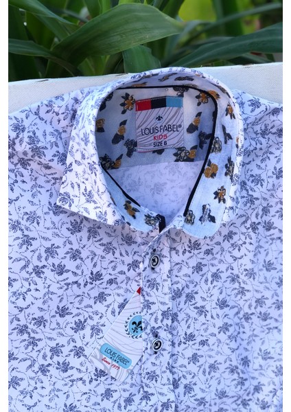 Yeni Sezon Lacivert Yapraklı Uzun Kol Çocuk Gömlek modelleri