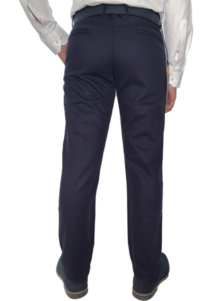 Erkek Lacivert Pamuklu Slim Fit Pantolon 8163-4-LACI-2