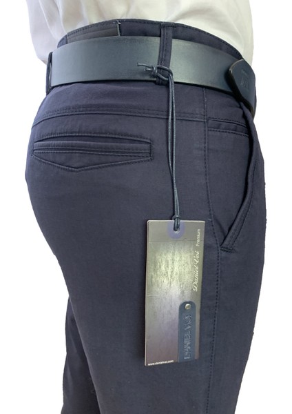 Erkek Lacivert Pamuklu Slim Fit Pantolon 8163-4-LACI-2