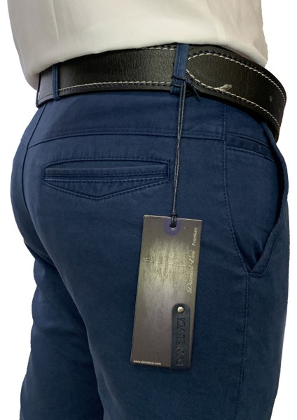 Erkek Mavi Pamuklu Slim Fit Pantolon 8163-4-MAVI-10