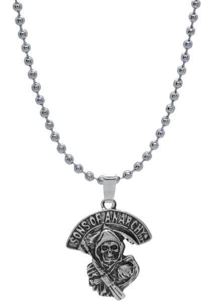 Sons Of Anarchy Fan Kolye Gümüş Kaplama Top Zincirli