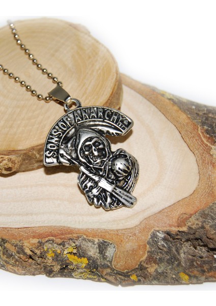 Sons Of Anarchy Fan Kolye Gümüş Kaplama Top Zincirli