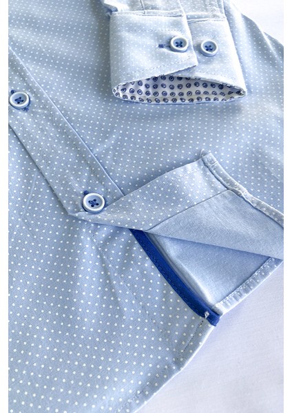 Yeni Sezon Noktalı Uzun Kol Çocuk Gömlek modelleri