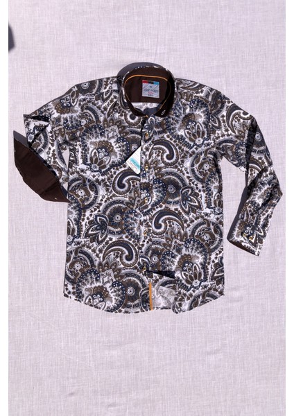 Yeni Sezon Şal Desenli Uzun Kol Çocuk Gömlek