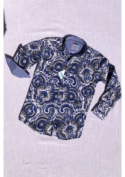 Yeni Sezon Şal Desenli Uzun Kol Çocuk Gömlek