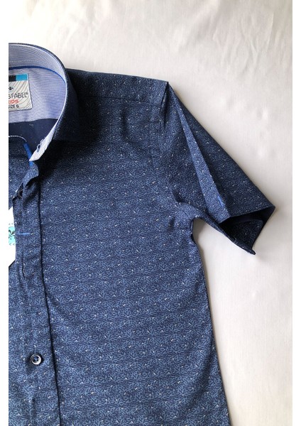 Yuvarlak Çizgili Kısa Kol Çocuk Gömleği modelleri