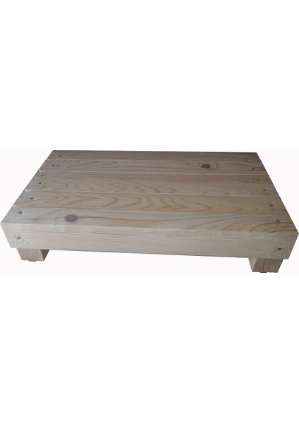 Lavabo Önü Geniş Basamak Doğal Ahşap 13 cm Yükseklikte Üst Yüzeyi 30 cm x 50 cm