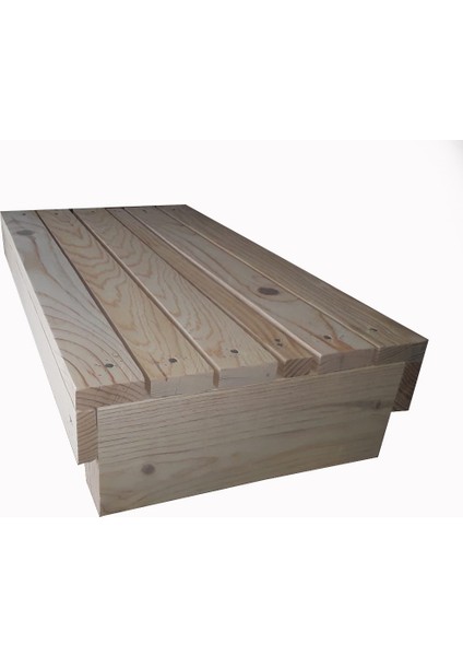Lavabo Önü Geniş Basamak Doğal Ahşap 16 cm Yükseklikte Üst Yüzeyi 30 cm x 50 cm