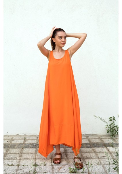 Turuncu Balon Model Elbise
