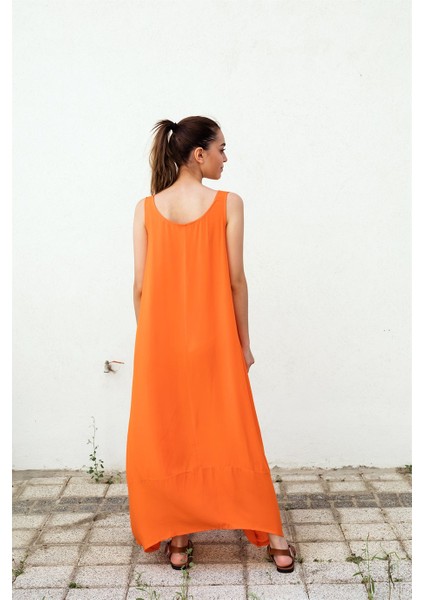 Turuncu Balon Model Elbise