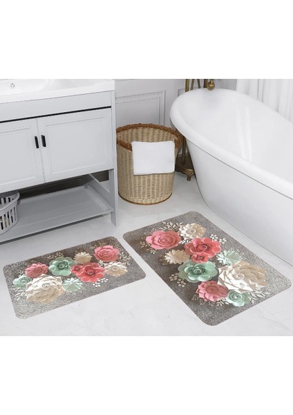 Dijital Baskılı 2'li Banyo Paspas Takımı RVG5233