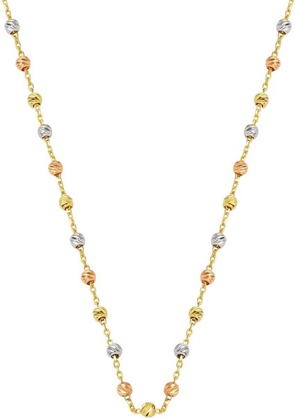 Top Altınlarla Işlenmiş Altın Zincir Kolye