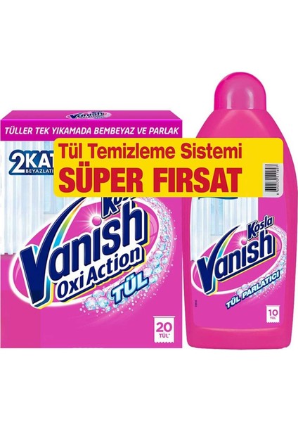 Vanish Kosla Tül Beyazlatıcı 450   gr Gold + Tül Parlatıcı 450 ml