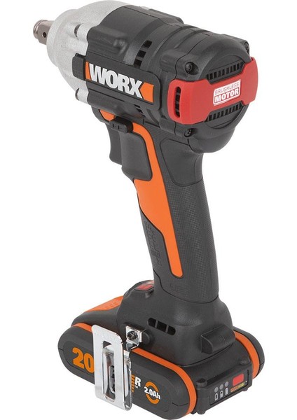 WX272 20VOLT/2.0AH Li-Ion Çift Akülü Şarjlı 300NM Kömürsüz Profesyonel Somun Sıkma