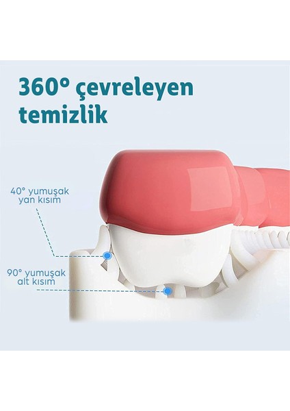 U Tipi Yeni Nesil Diş Fırçası - Pembe - Kalp Model 2-6 Yaş fiyatları
