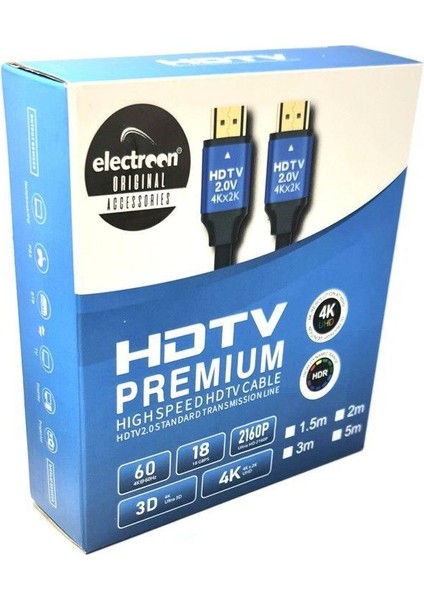 4K2K 60Hz UHD V2.0 1.5metre HDMI Kablo