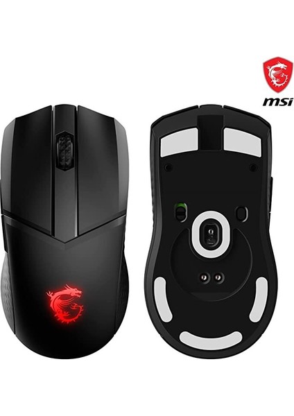 Msi Gg Clutch GM41 Lightweıght Kablosuz Oyuncu Mouse 76 gr Max 20000 Dpı(YazıLim) 1ms PolLing Pıxart PMW-3370 Optık Sensor Omron Swıtch R GB LED Mystıc Light