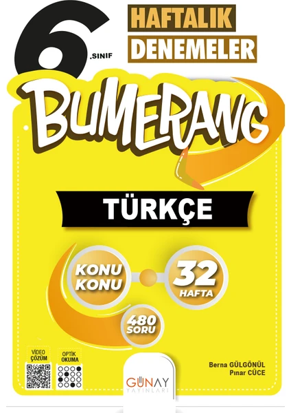 Günay Yayınları 6. Sınıf Türkçe Bumerang Deneme