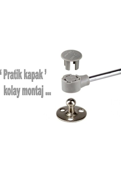 Dolap Amortisörü Beyaz 4 Adet Gazlı Piston Kapak Hidroliği 27 cm 80N