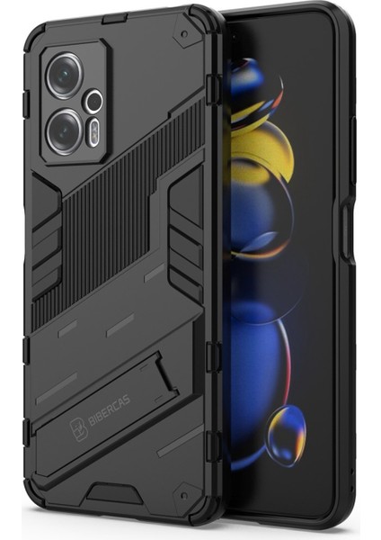 Xiaomi Poco X4 Gt Matrix Serisi Armor Standlı Perfect Koruma Kılıf -Siyah