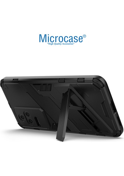 Xiaomi Poco F4 Matrix Serisi Armor Standlı Perfect Koruma Kılıf -Siyah fiyatları