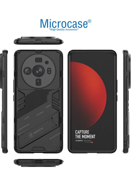 Xiaomi Mi 12S Ultra Matrix Serisi Armor Standlı Perfect Koruma Kılıf -Siyah fiyatları