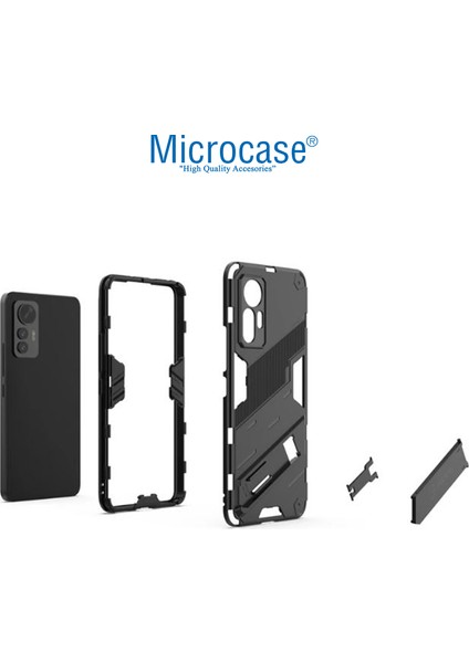 Xiaomi Mi 12S Ultra Matrix Serisi Armor Standlı Perfect Koruma Kılıf -Siyah modelleri