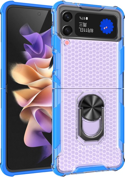 Honeycomb Pc + Tpu Kılıf Samsung Galaxy Z Flip3 5g Mavi (Yurt Dışından)