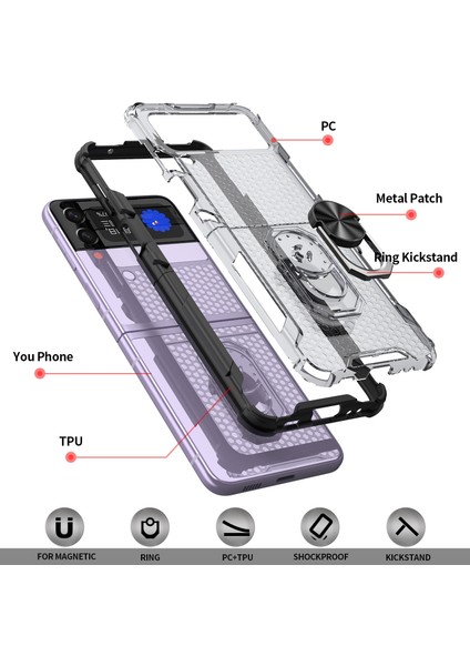 Honeycomb Pc + Tpu Kılıf Samsung Galaxy Z Flip3 5g Mavi (Yurt Dışından) modelleri