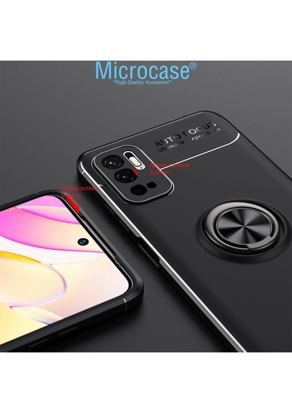 Xiaomi Redmi Note 11 Se Focus Serisi Yüzük Standlı Silikon Kılıf - Siyah fırsatları