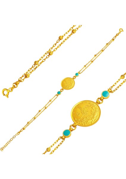 Reşat Yarım Altınlı Top Zincirli 22 Ayar Bileklik