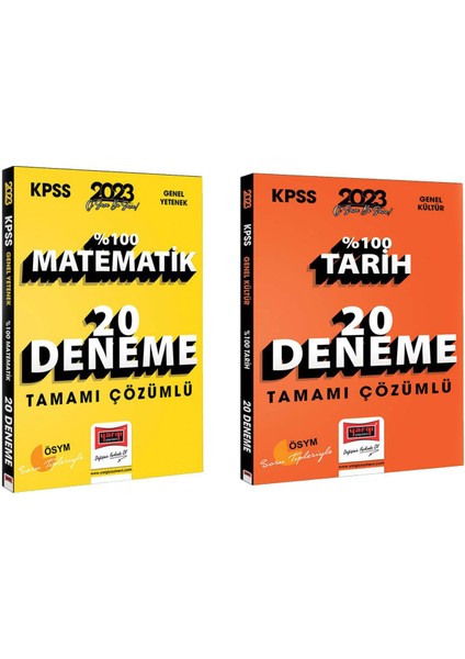 2023 KPSS Matematik ve Tarih Tamamı Çözümlü 20 Deneme Seti