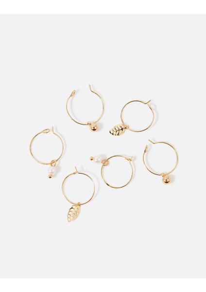 Yaprak Desenli Küpe Seti x 3