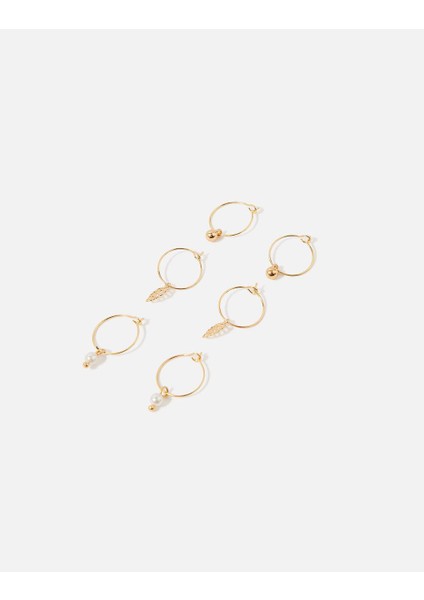 Yaprak Desenli Küpe Seti x 3 modelleri