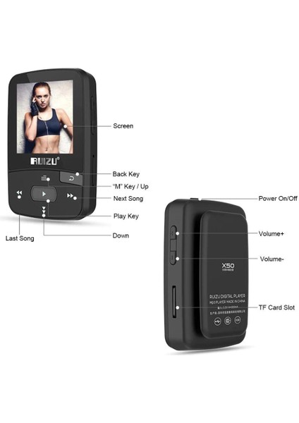 Spor Bluetooth Ekran Desteği ile Mp3 Çalar Mavi (Yurt Dışından)