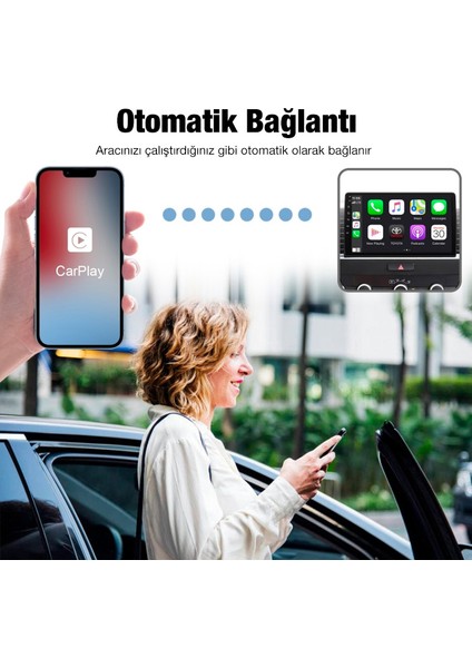 Usb+ Type-C iPhone Kablosuz Wireless Carplay Adaptör Çevirici AL-35326