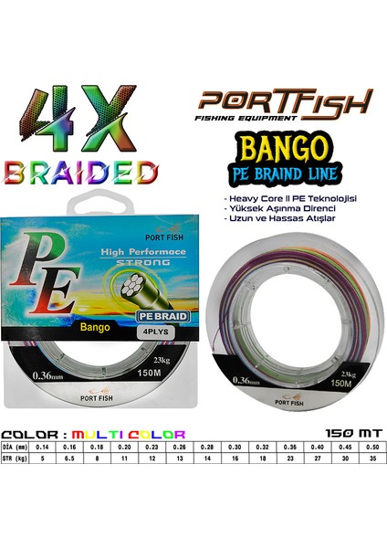 Bango 4 Kat Ip Misina 150 mt Ebruli