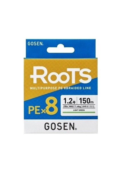 X8 Roots Pe 8 Örgü Spin Ip Misina 150MT A.yeşil