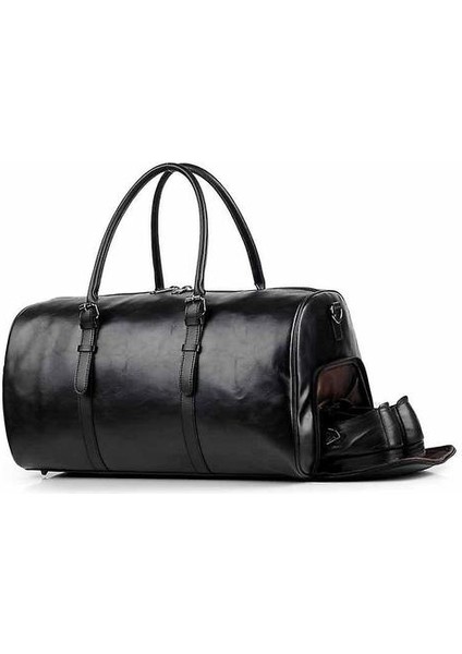 Seyahat Için Erkek Yüksek Duffel Çantası Siyah (Yurt Dışından)