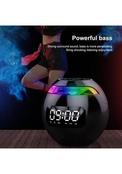 Taşınabilir Bluetooth Hamile, Hoparlör Radyo, 2000MAH Pil, Dijital Çalar Saat, 18 Saatlik Özerklik, Siyah (Yurt Dışından)