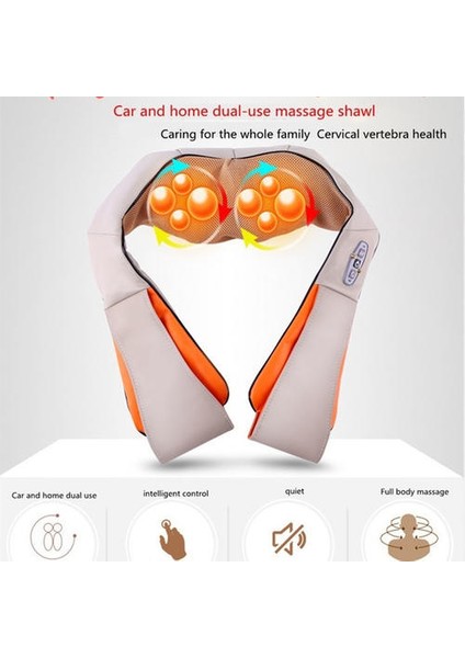 U Şekli Elektrik Shiatsu Geri Boyun Omuz Vücut Masajı Kızılötesi Isıtmalı Yoğurma Araba / Ev 4d Isıtmalı Yoğurma Masaj (Yurt Dışından)