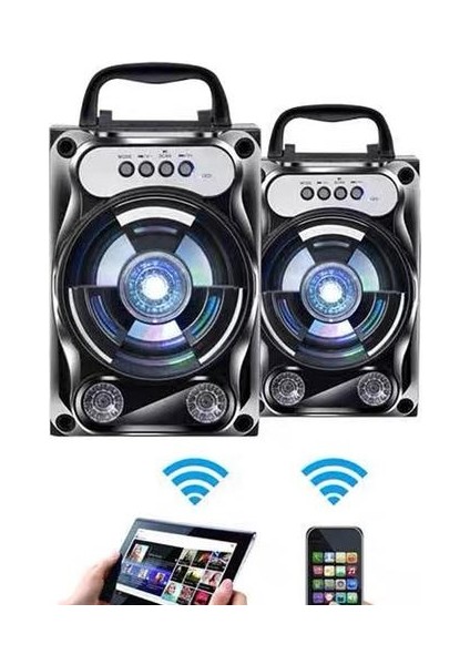 Taşınabilir Karaoke Hoparlör Kablosuz Bluetooth Hoparlör Sistemi Bas Subwoofer Mikrofon Desteği Eller Serbest / USB / Tf Kart / Aux / Fm (Yurt Dışından)
