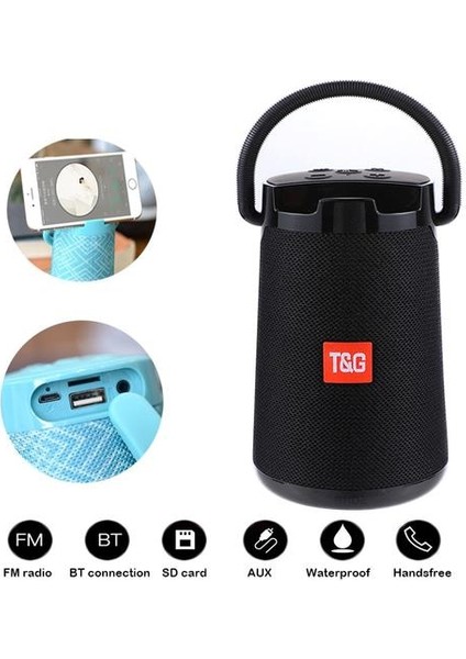 Yüksek Güç Kablosuz Bluetooth Hoparlör Ses Sütun Açık Su Geçirmez Taşınabilir Ses Subwoofer Taşınabilir Hoparlörler (Siyah) Destekler (Yurt Dışından)