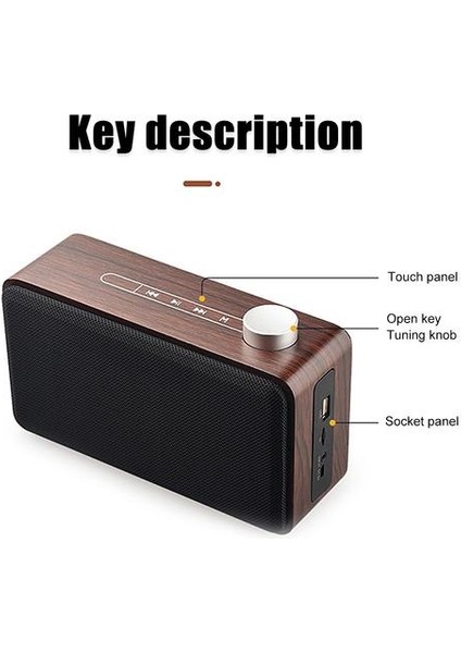 Taşınabilir Ahşap Bluetooth Hoparlör Kablosuz Subwoofer Stereo Ses Kutusu Destek Müzik Çalar (Yurt Dışından)
