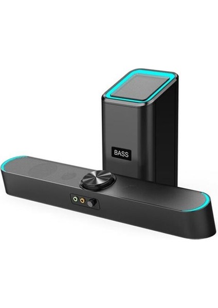 Masaüstü Bilgisayar Hoparlörü Süper Bas Subwoofer 4d Stereo Hoparlörler 3.5mm Kablolu Toz Geçirmez Soundbox USB Güçlü (Yurt Dışından)