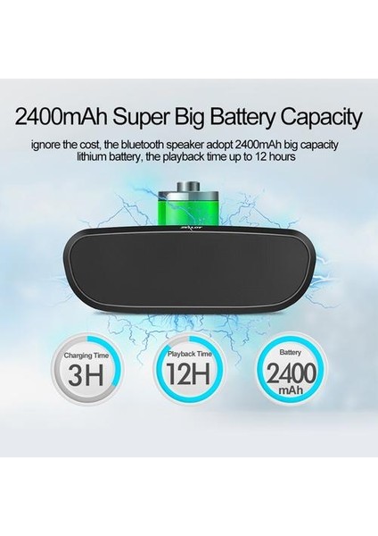 Taşınabilir Bluetooth Hoparlör Sütun Kablosuz Subwoofer Tf Kart USB Flash Sürücü Oynat (Yurt Dışından)