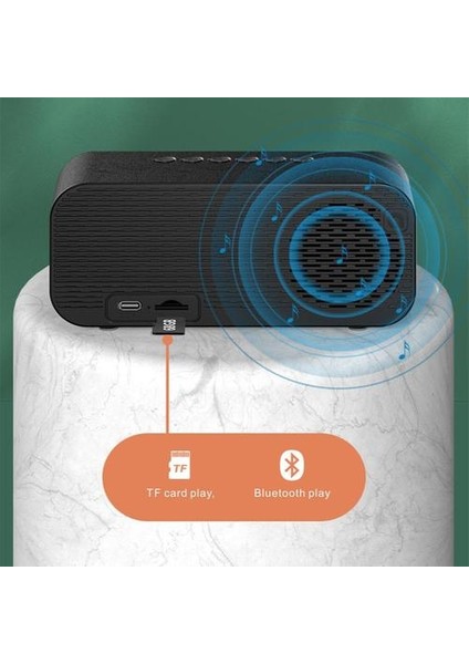 Bluetooth Kablosuz Hoparlör Taşınabilir Bas Masaüstü Subwoofer Saat Hoparlör Açık Müzik Kutusu Hıfı Tf Fm Radyo ile LED Işık (Yurt Dışından)