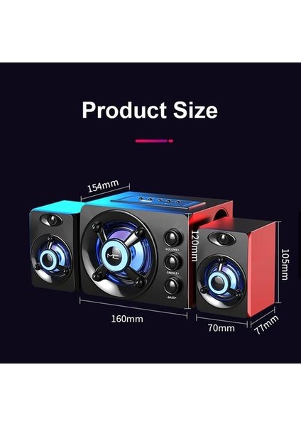 USB Kablolu Moda Masaüstü Bilgisayar Hoparlör Bilgisayar Hoparlör Için Stereo Müzik Çalar Subwoofer Ses Kutusu Için Bluetooth Hoparlör (Yurt Dışından)