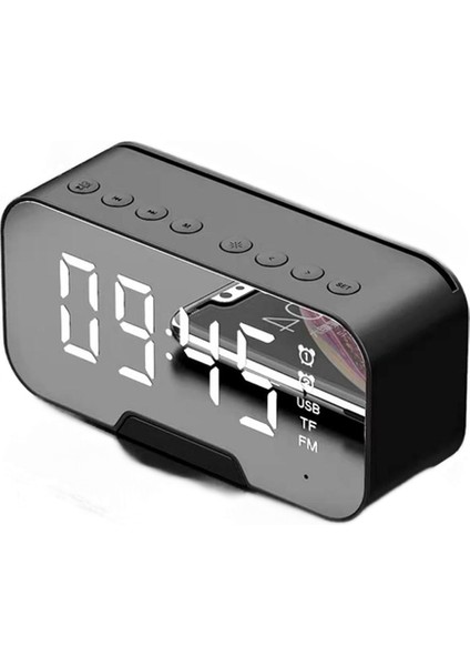 Bluetooth Hoparlör LED Dijital Çalar Saat Taşınabilir Kablosuz Hoparlörler Stereo Subwoofer ile Handsfree Tf Kart Aux Mp3 Çalar (Yurt Dışından)